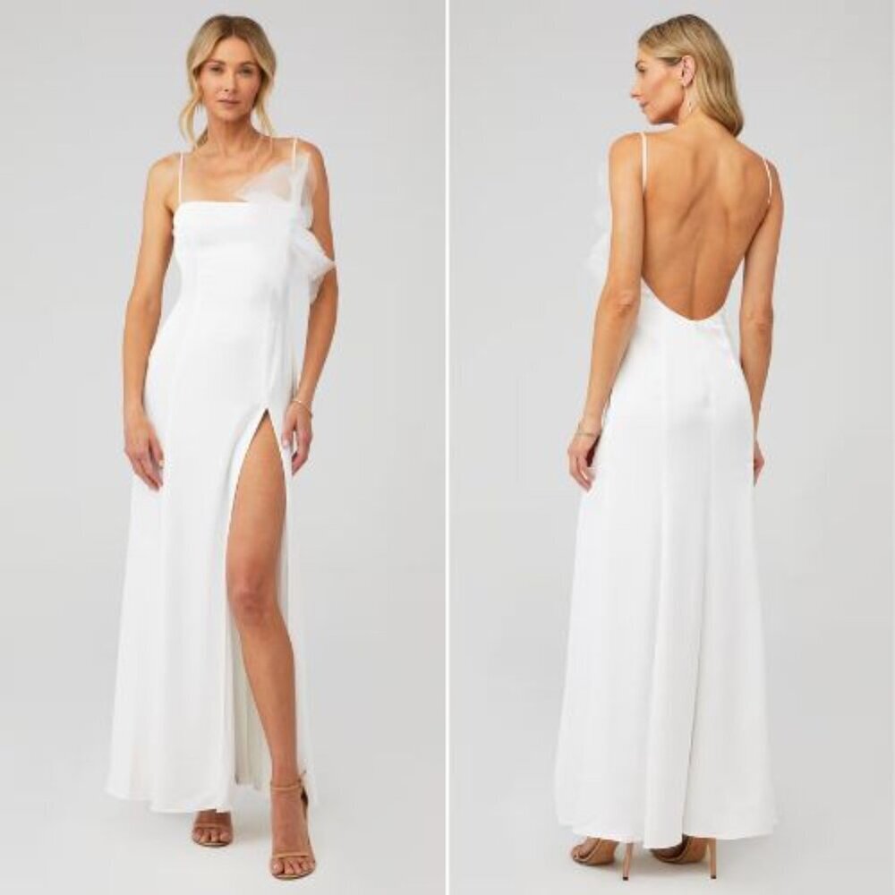 Katie May Blossom Gown White Backless Bridal Wedding Dress Maxi S 23995